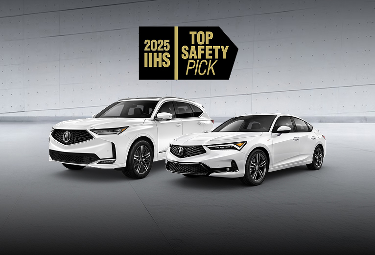 2025 Acura MDX and Integra parked in a Studio Background